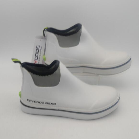 NEW Dry Code Men's 8 Deck Fishing Rain Ankle Boots Waterproof Pull On White - Picture 3 of 10